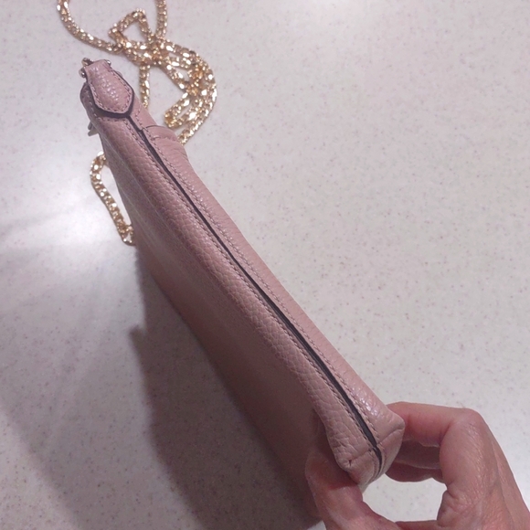 Kate Spade Pink Pebble Leather Crossbody Bag with Gold-tone link Chain Strap - Picture 7 of 16